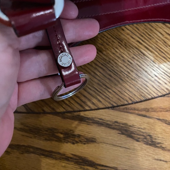 Monsac Original, Leather Handbag, Metal Feet, Red Leather, Beautiful, Dust Bag - Picture 6 of 15